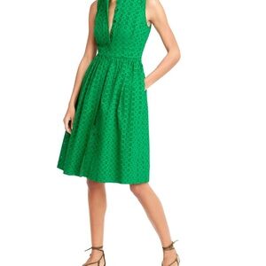 J Crew Eyelet Sleeveless 100% Cotton Lined Buttoned Shirt Dress Women’s Size 2 T